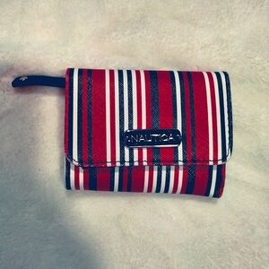 Nautica Trifold Red Black White Wallet